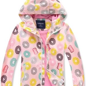 Source Unknown Pink Donut Pattern Kids Raincoat